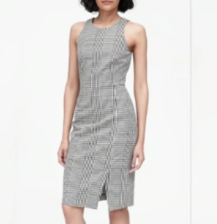 Banana Republic Dress, Plaid Print Sleeveless Midi 2 image indicator(2)