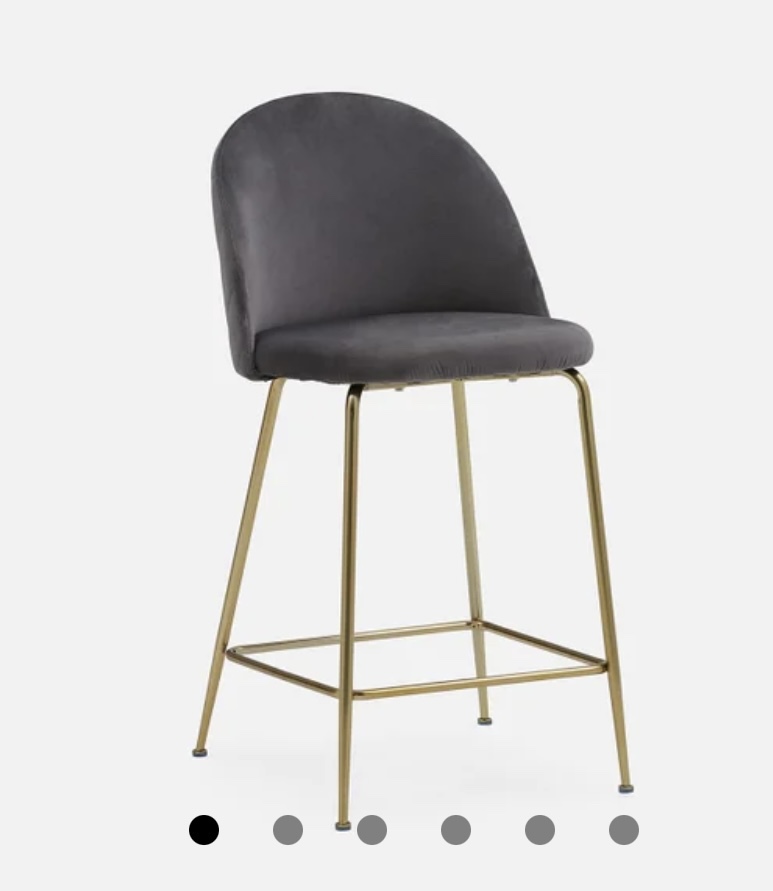 Structube Polly Velvet Counter Stool (Set of 2)