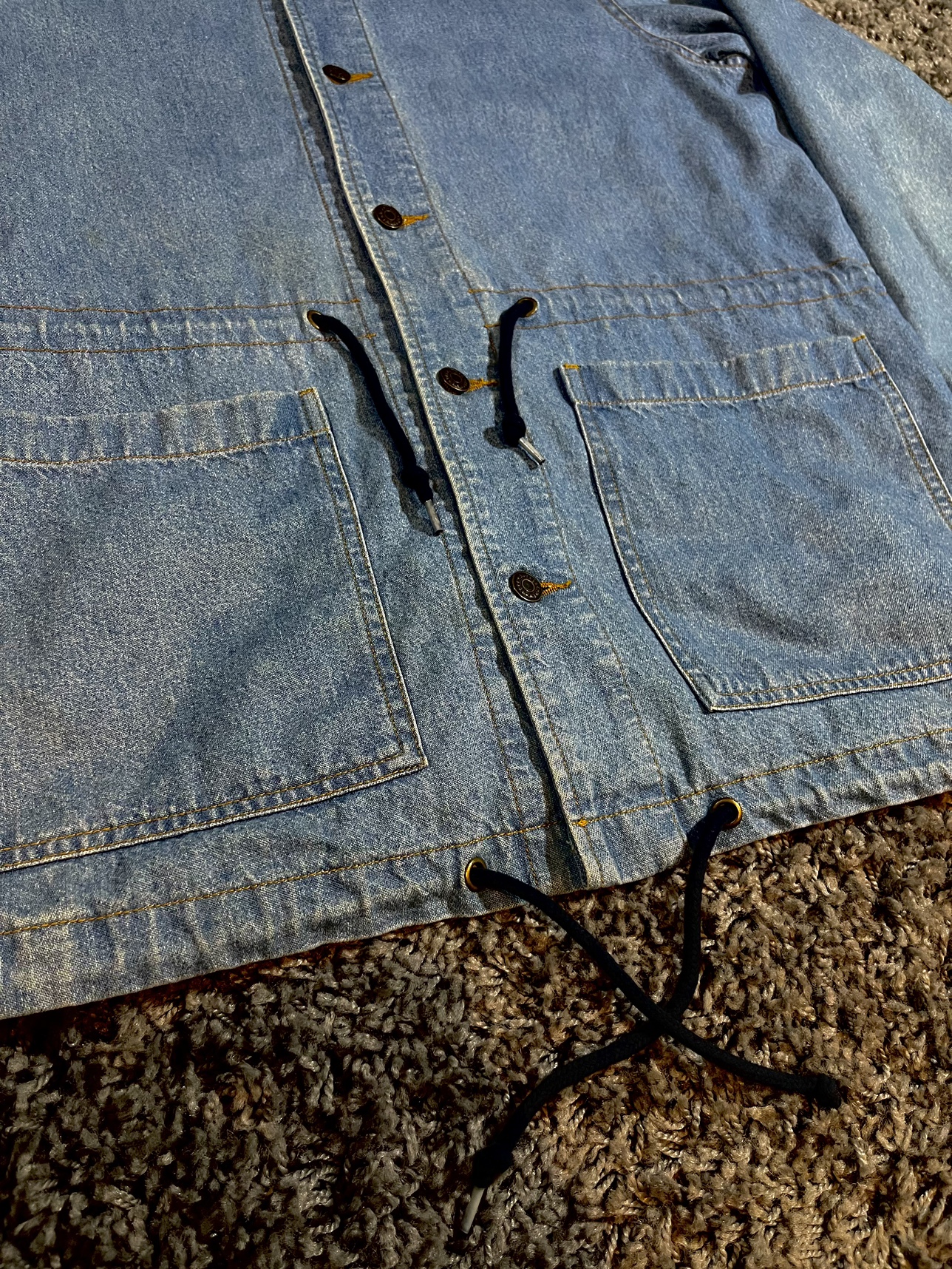 Supreme Hooded Denim Jean Parka Jacket Blue Vintage SS14 image indicator(4)