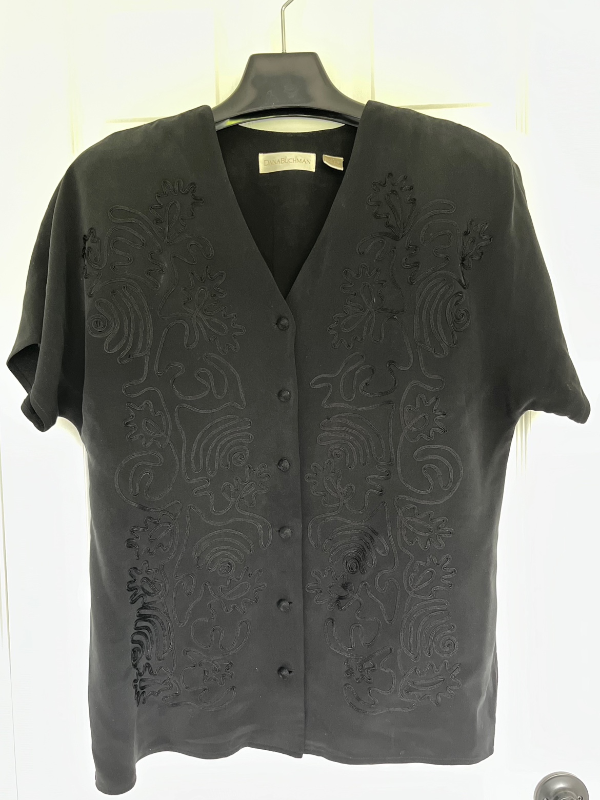 Dana Buchman Embroidered     Silk Blouse thumbnail