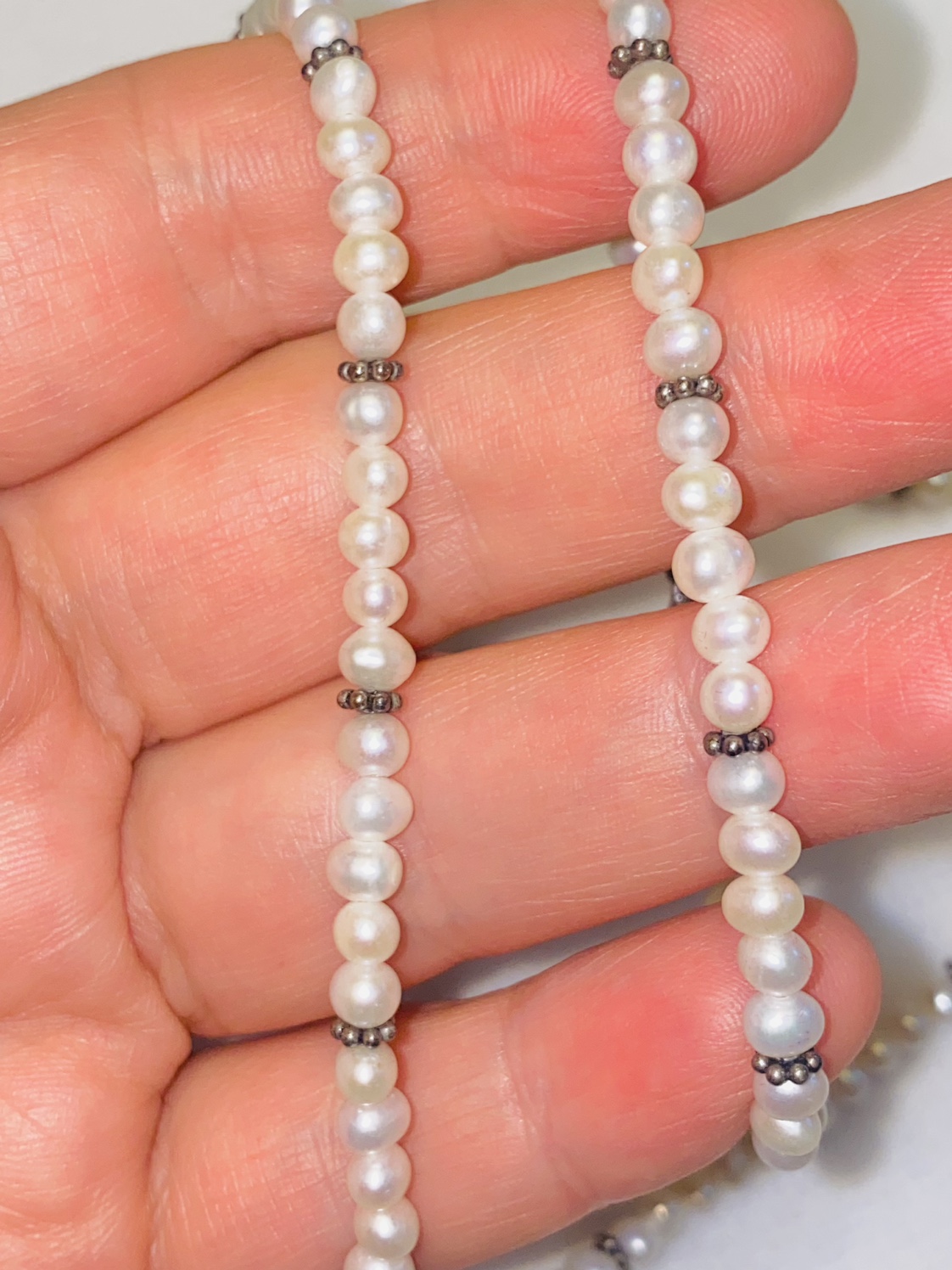 Vintage Italian Silver set with real pearls image indicator(3)