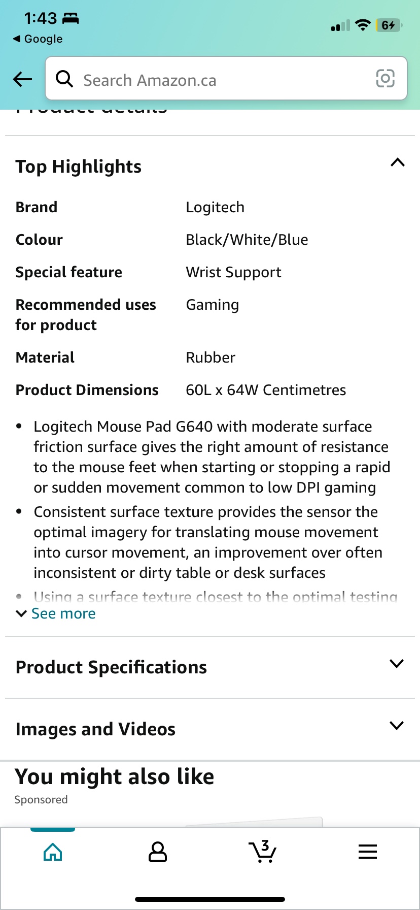 ‼️DECLUTTER SALE‼️ G640 Logitech mousepad image indicator(4)