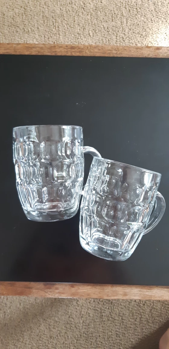 2 large glass mugs thumbnail