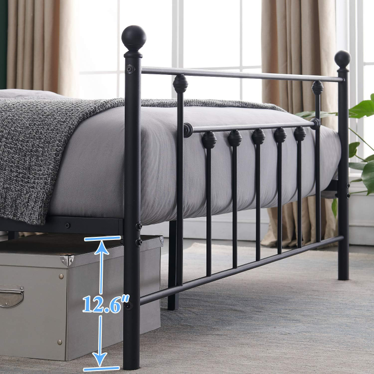 Vintage-Style Platform Bed Frame with Headboard and Footboard - photo 5