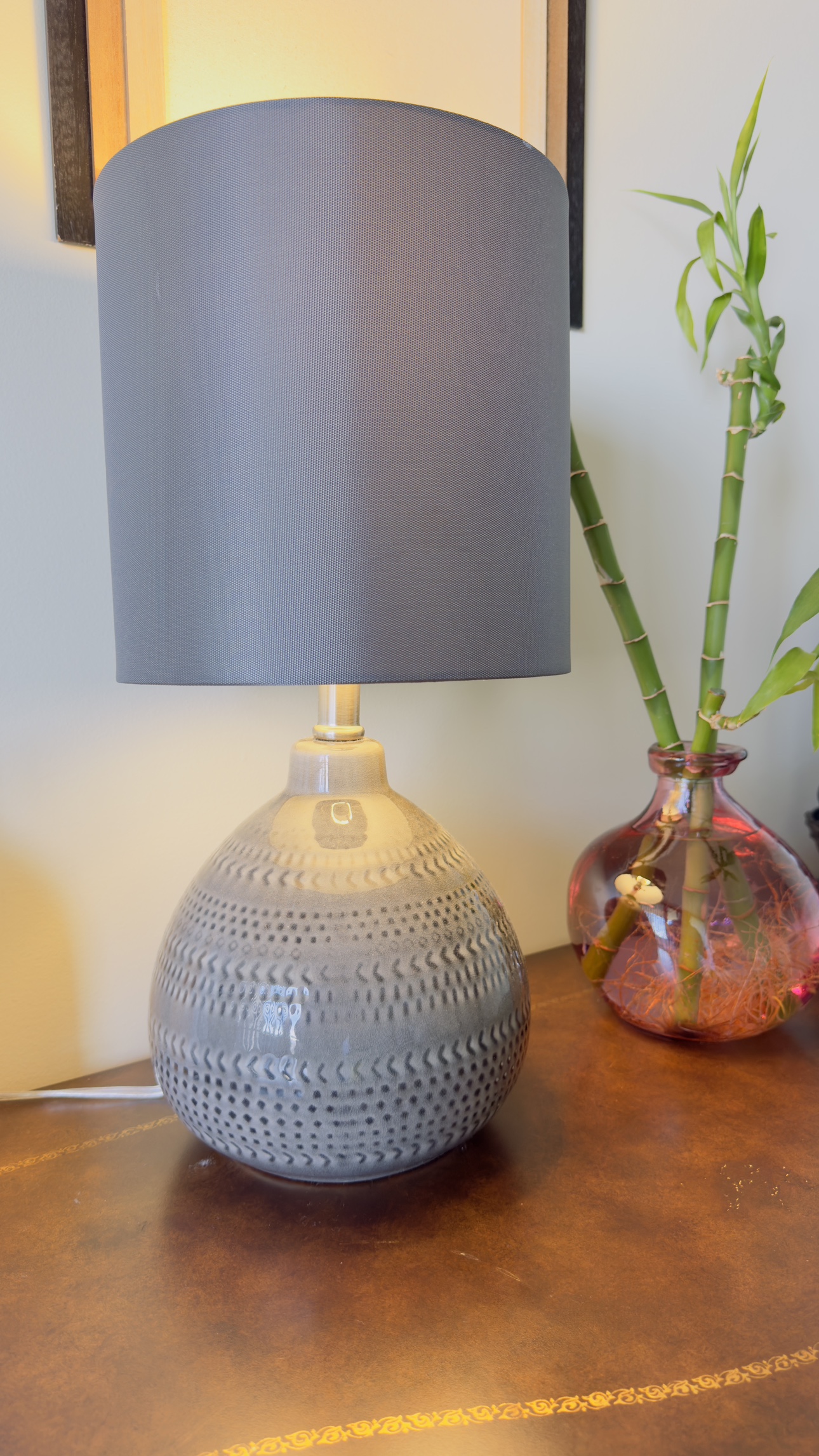 Grey Ceramic Night Lamp