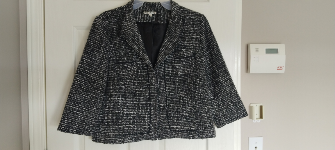 Tweed jacket for women, 3/4th sleeve size 12 thumbnail