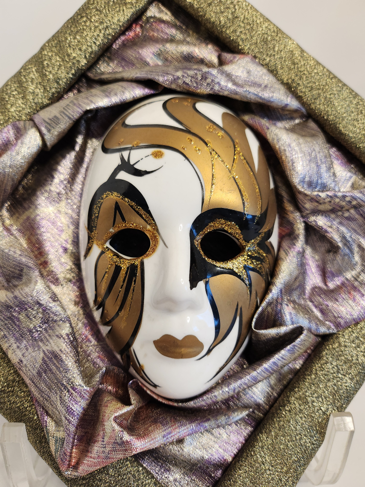 Ceramic Face Mask Wall Hanging,  Harlequin Venetian Vintage - photo 2