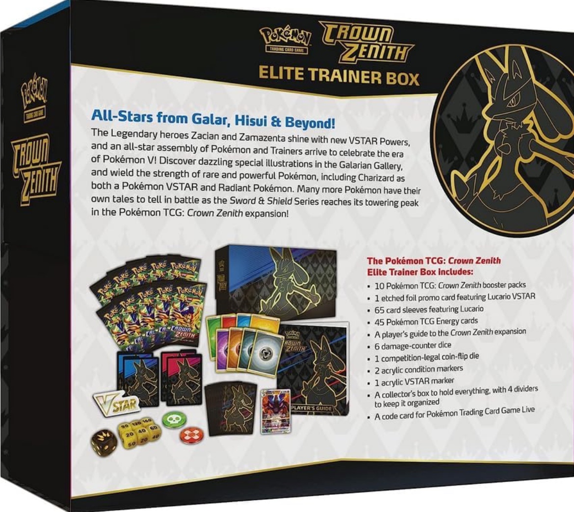 Pokemon TCG: Crown Zenith Elite Trainer Box - photo 2
