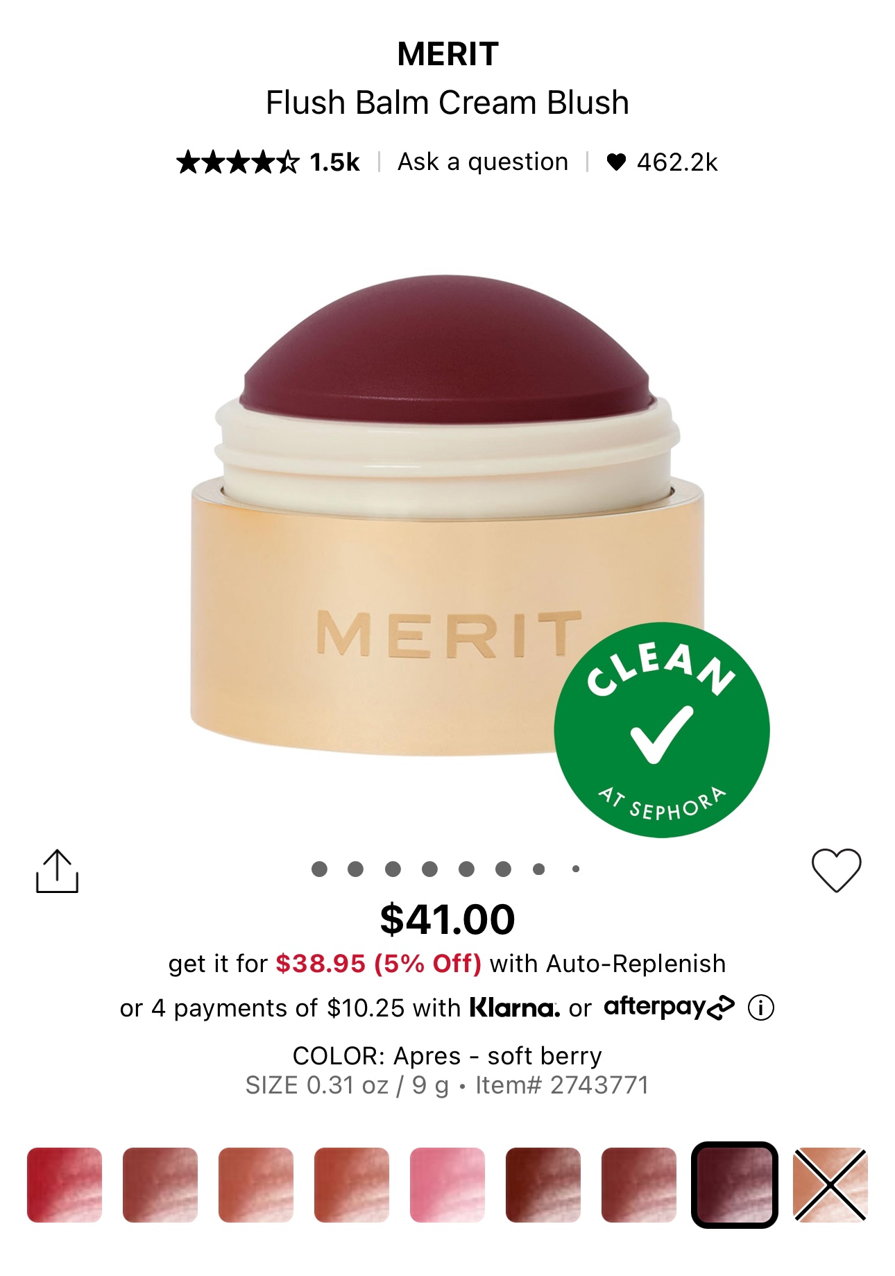 MERIT Mini Flush Balm Cream Blush thumbnail