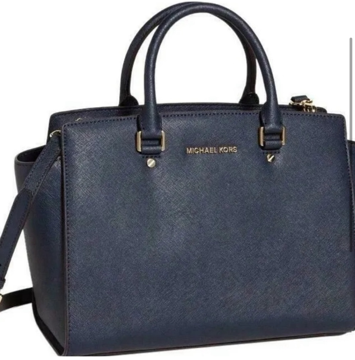 Michael Kors Blue Saffiano Leather Large Selma Satchel - photo 2