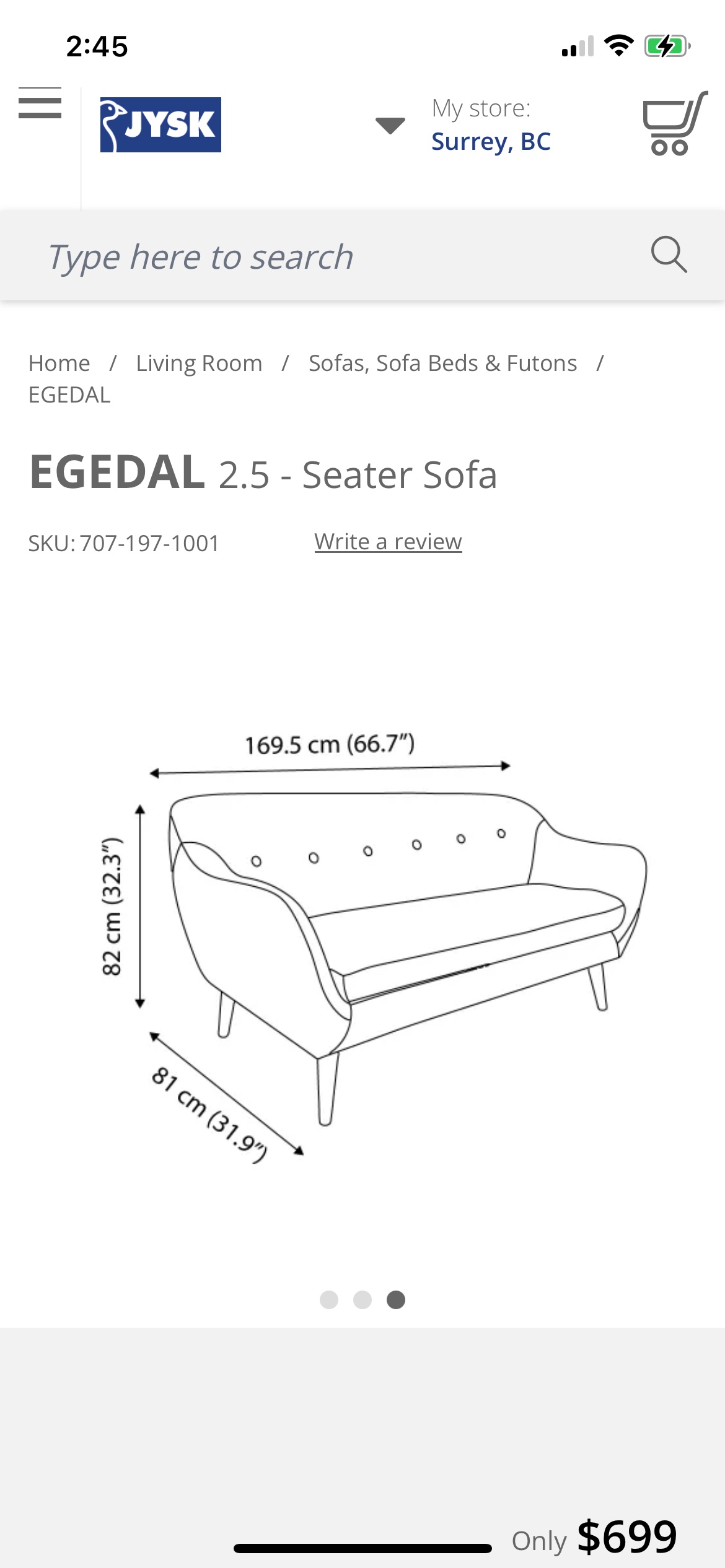 JYSK sofa & coffee table - photo 3