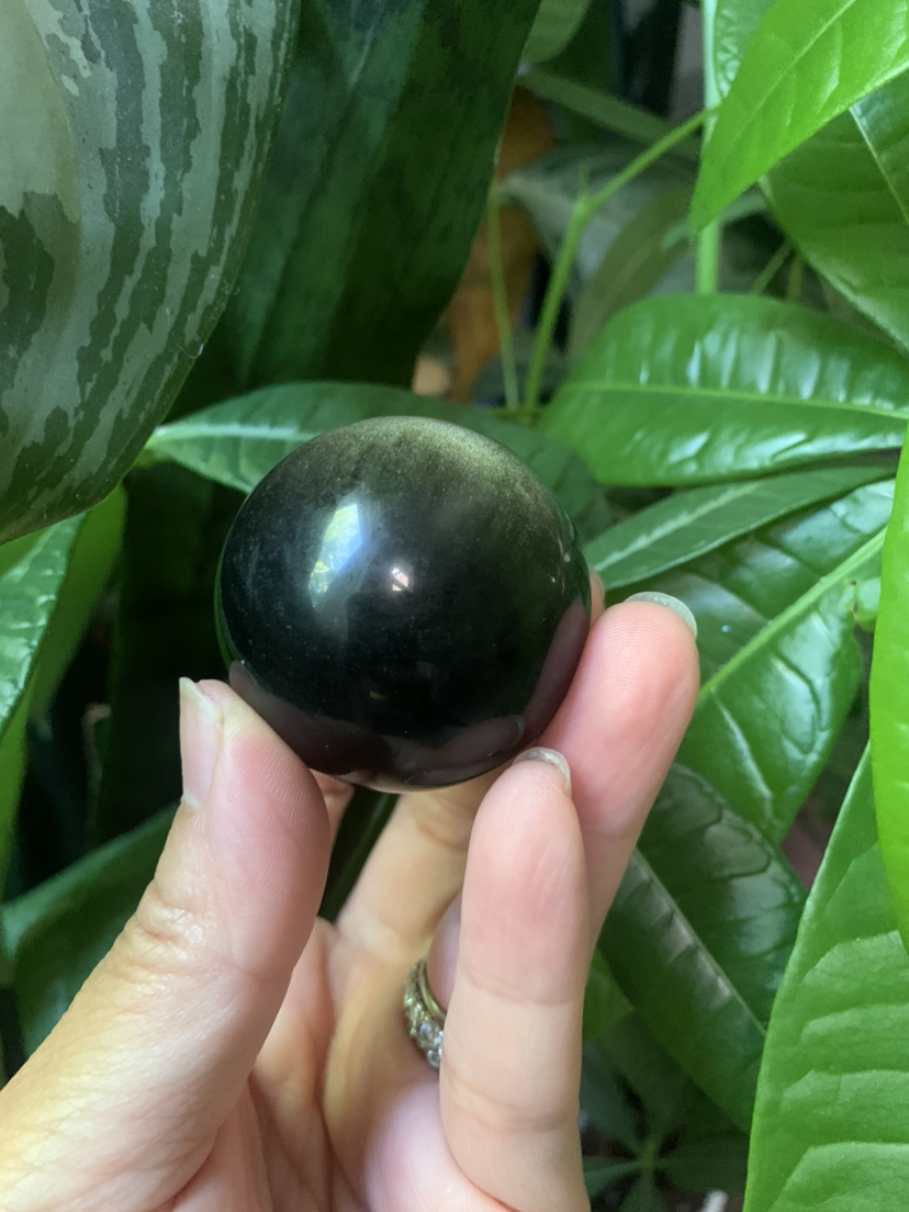 Gold obsidian sphere (a) | crystal image indicator(6)