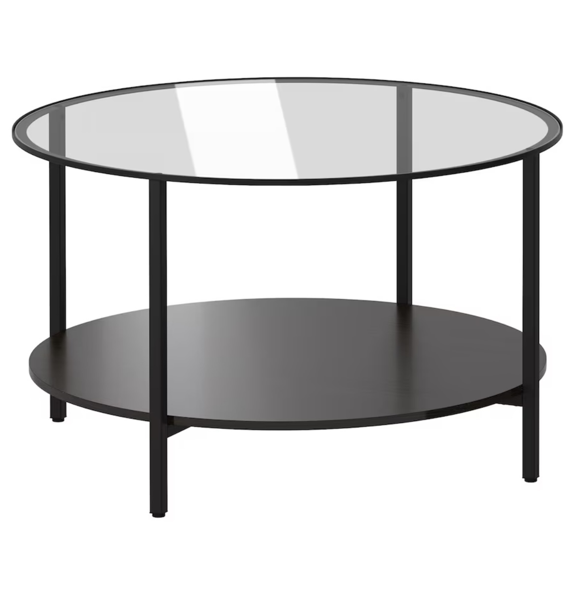 Coffee table, black-brown/glass