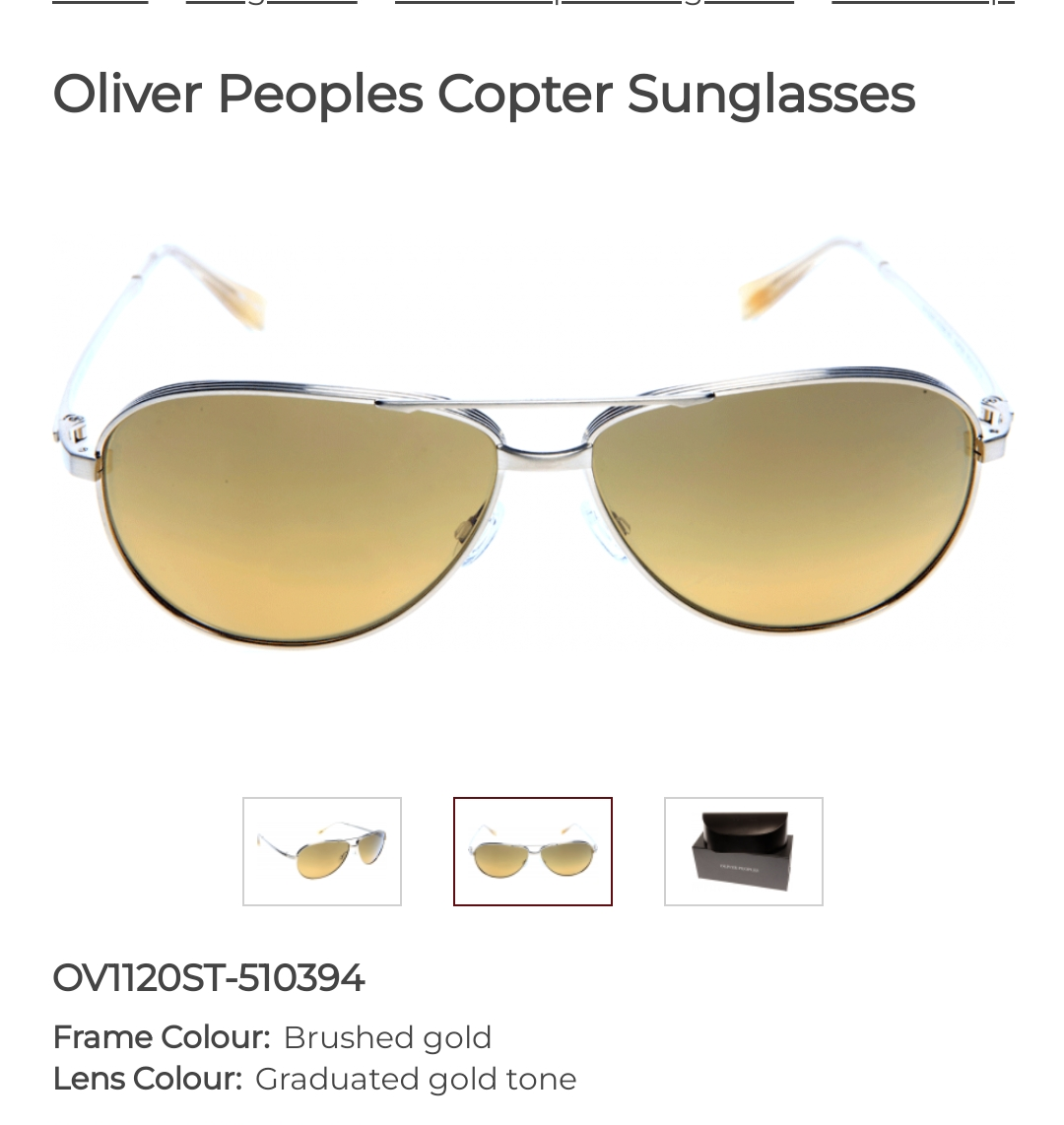 Oliver Peoples Copter Sunglasses(62mm, made in Japan) thumbnail