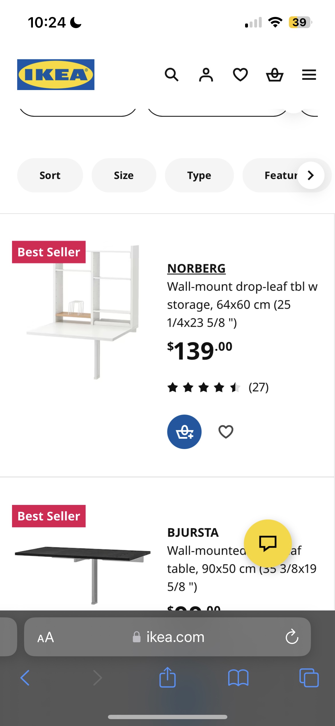 IKEA Norberg wall mount table - photo 5
