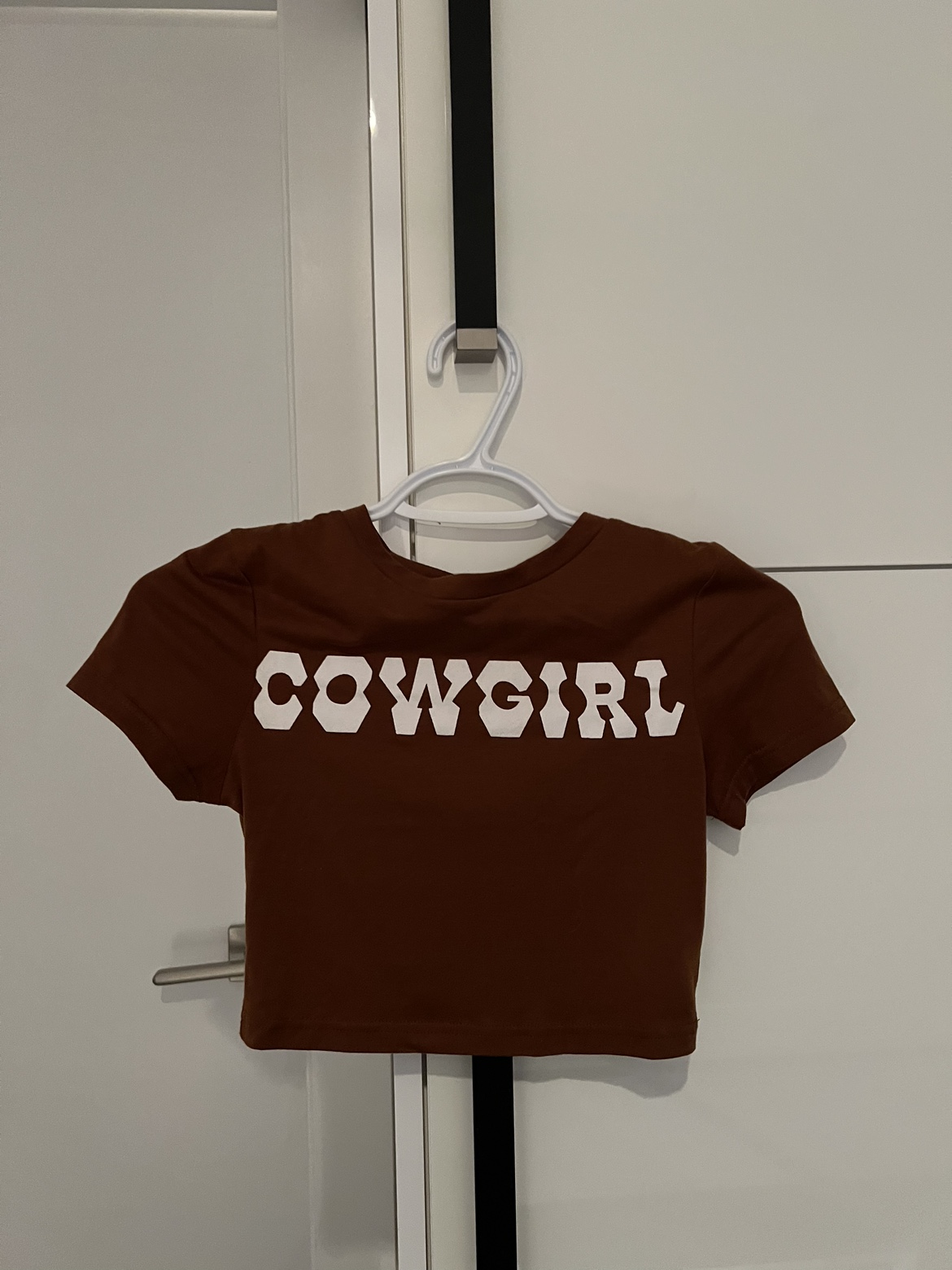 Brown cowgirl crop top