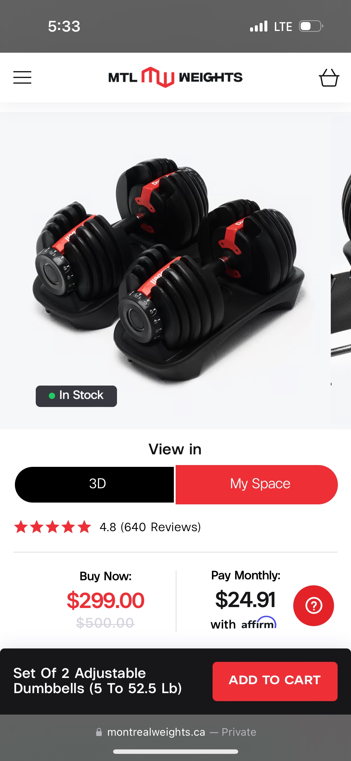 Dumbbell set/kettle bell