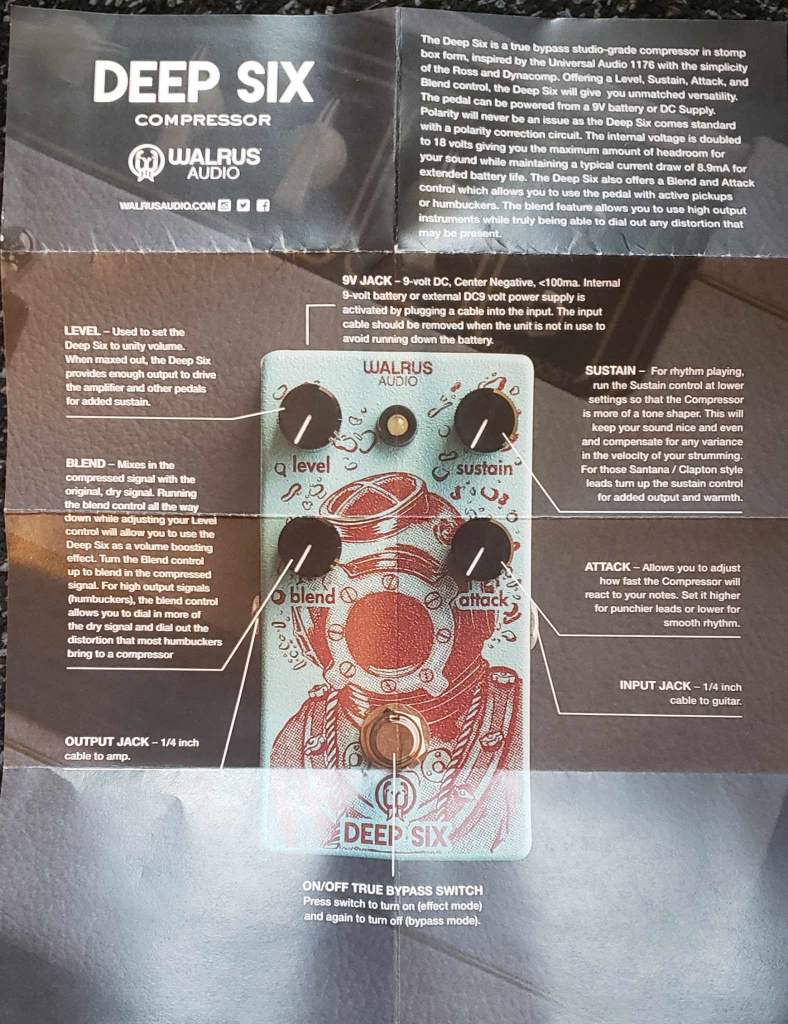 Walrus Audio Deep Six V2 Compressor Guitar Pedal - photo 5