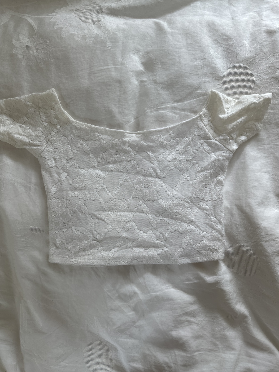 White cropped floral top - photo 3