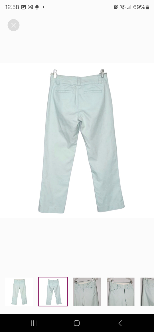 Gap Ice Blue Stretchy Cotton Straight Leg Pants image indicator(2)