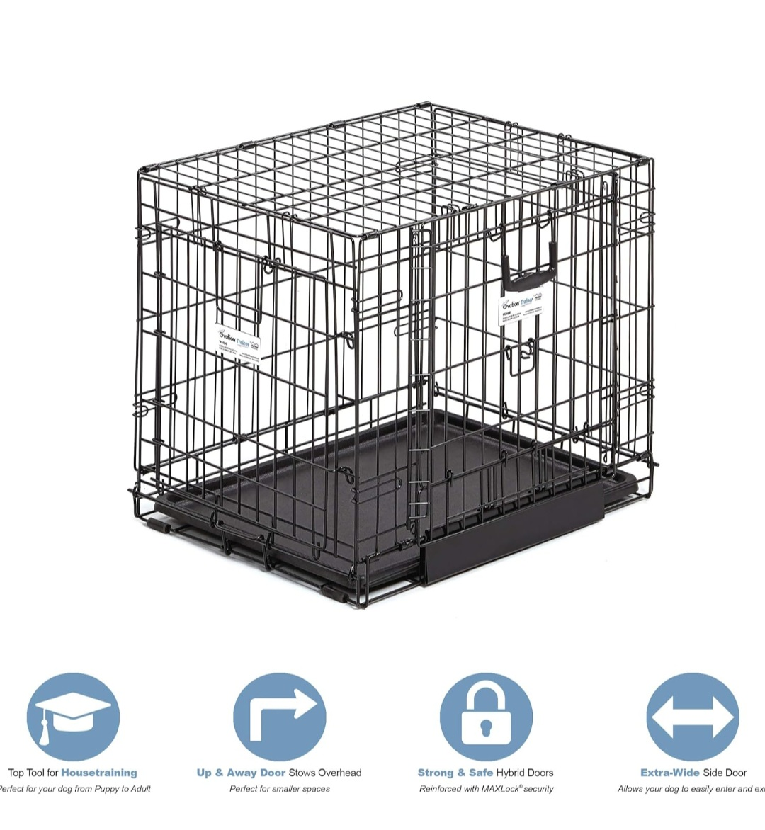 Midwest Homes for Pets Ovation Double Door Dog Crate, 24-Inch image indicator(5)