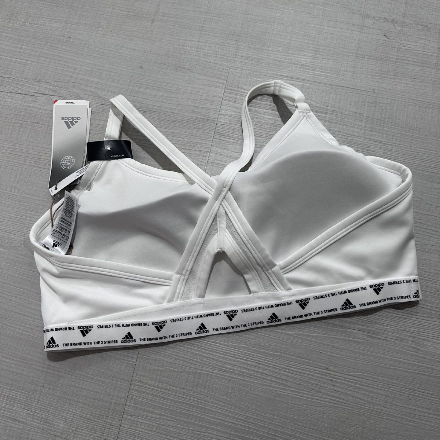 NWT Adidas Aeroreact Training Light Support Bra in White image indicator(2)