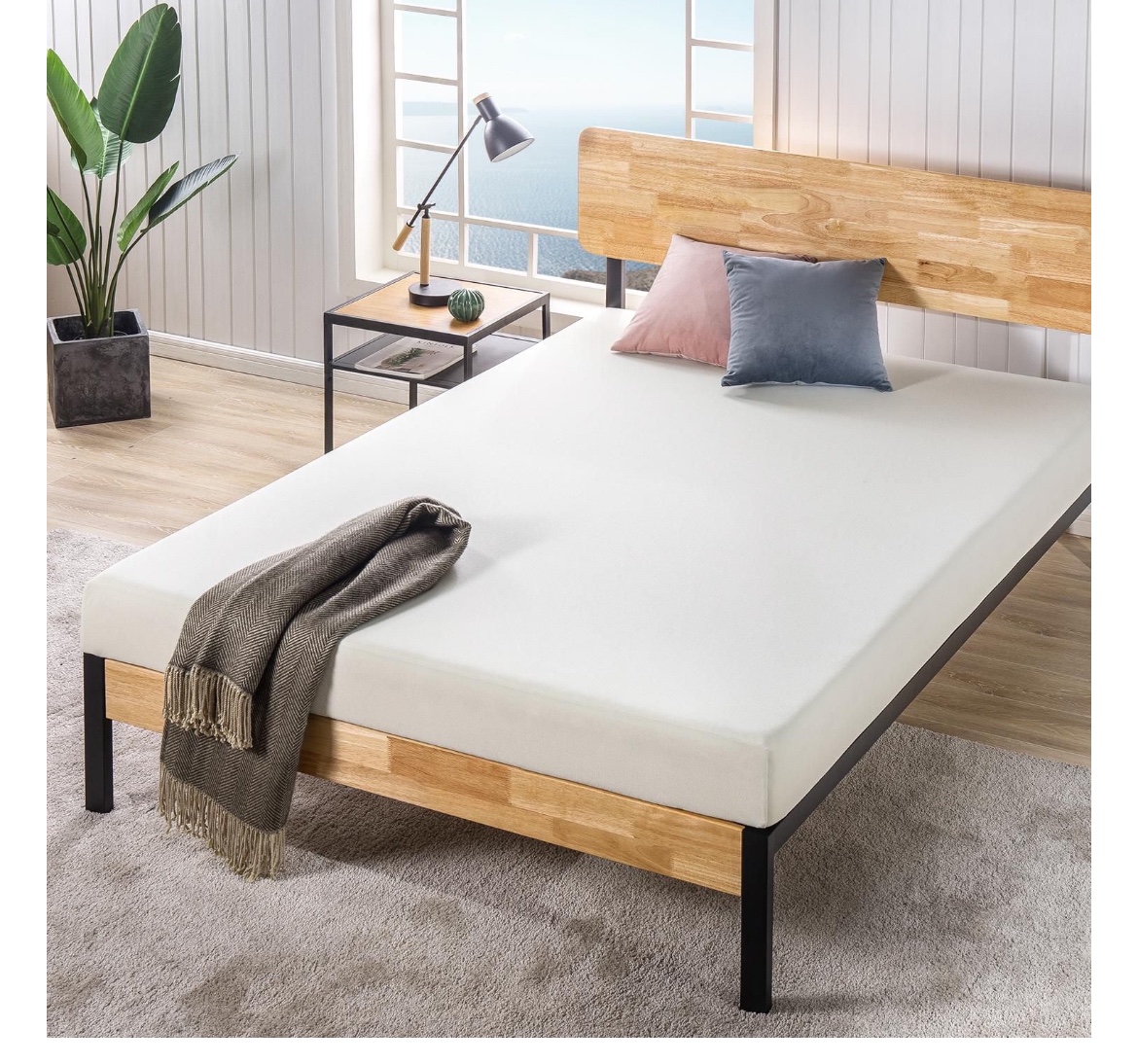 Zinus Metal Platform Bed Frame and  6 Inch Memory Foam Mattres