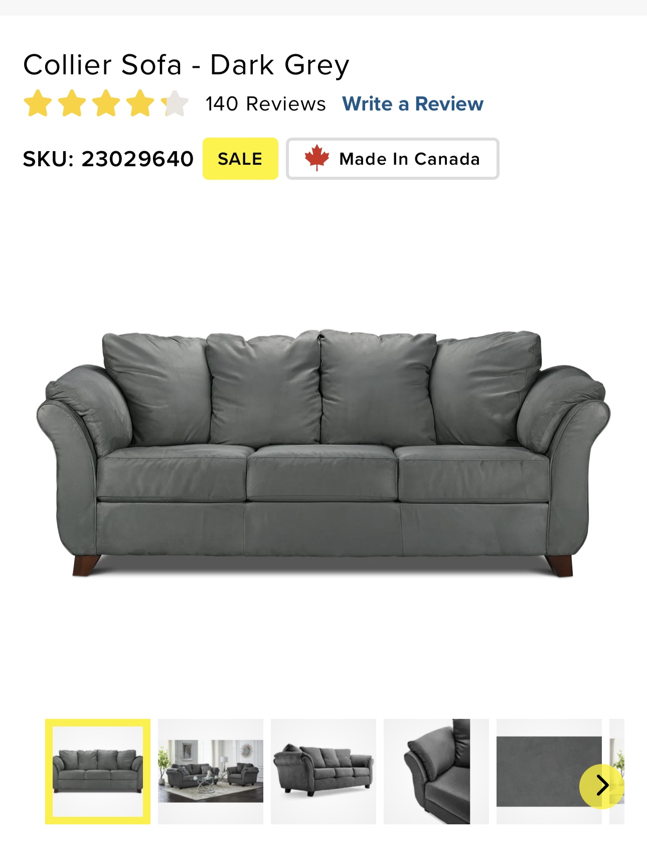Collier Sofa - Dark Grey - photo 3