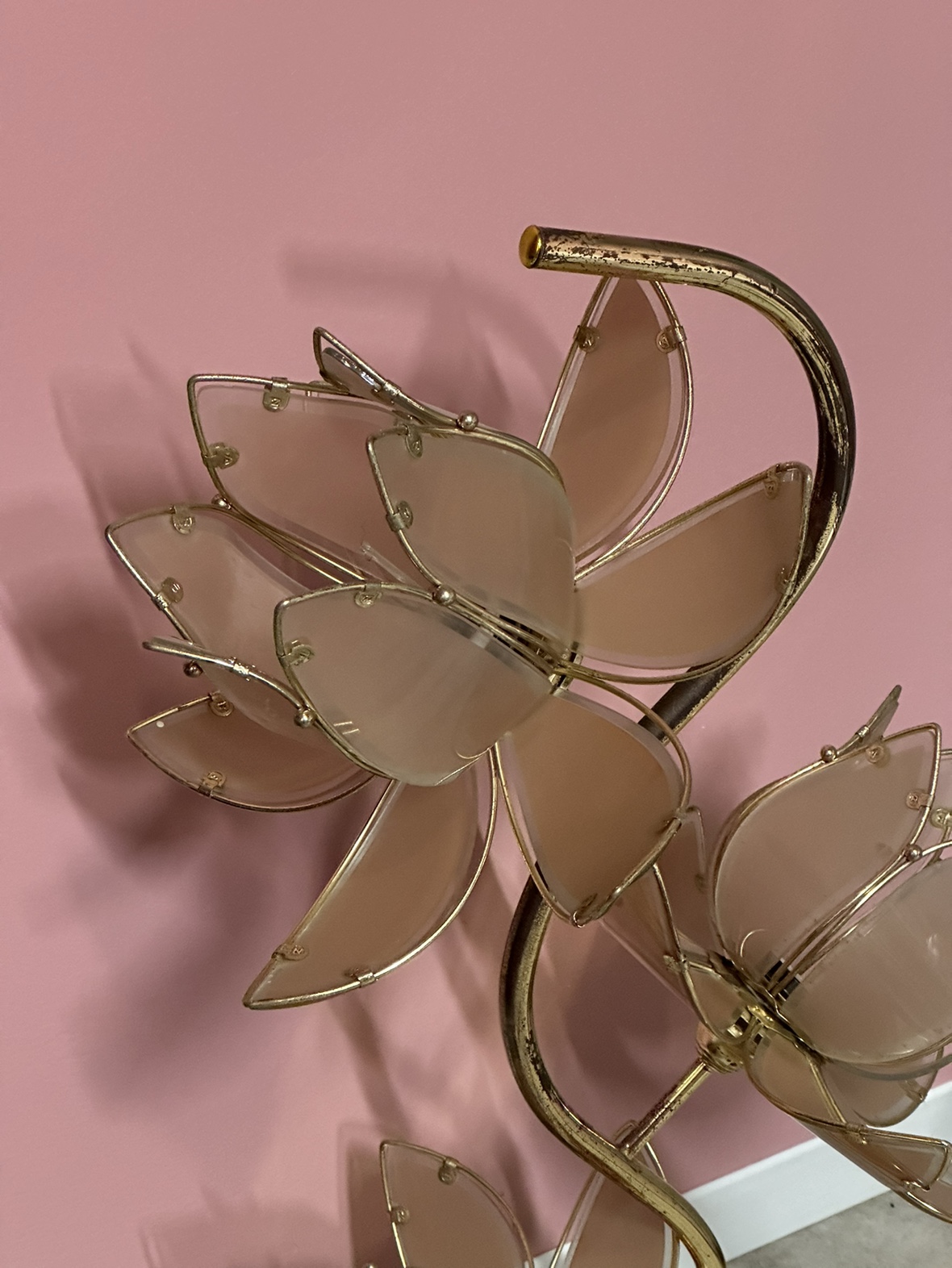 Vintage Pink Lotus Table Lamp (Will Deliver In Toronto) image indicator(2)