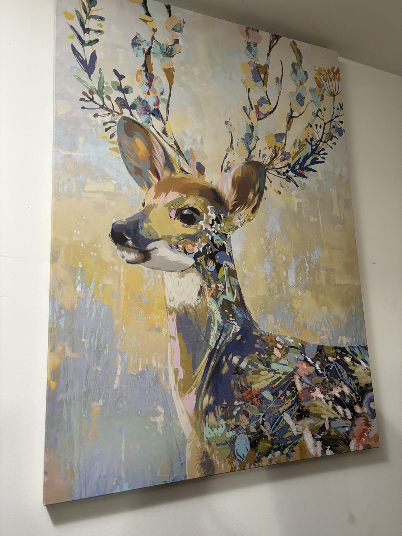 Wall art (colourful reindeer)