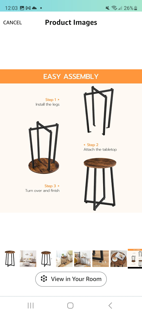 Rustic brown accent side table - photo 3