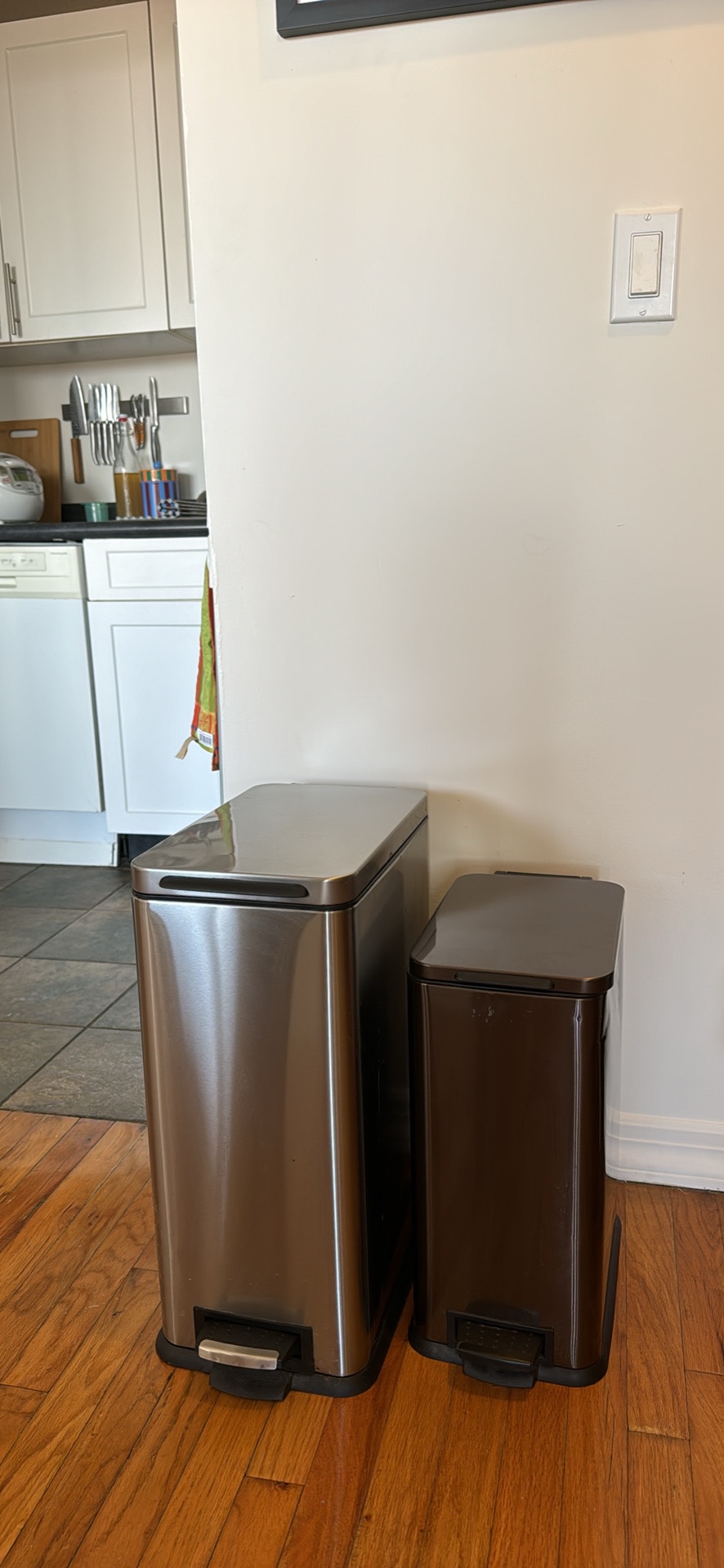 Metal trash bins