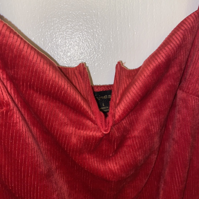 corduroy velvet red bodysuit size large image indicator(2)