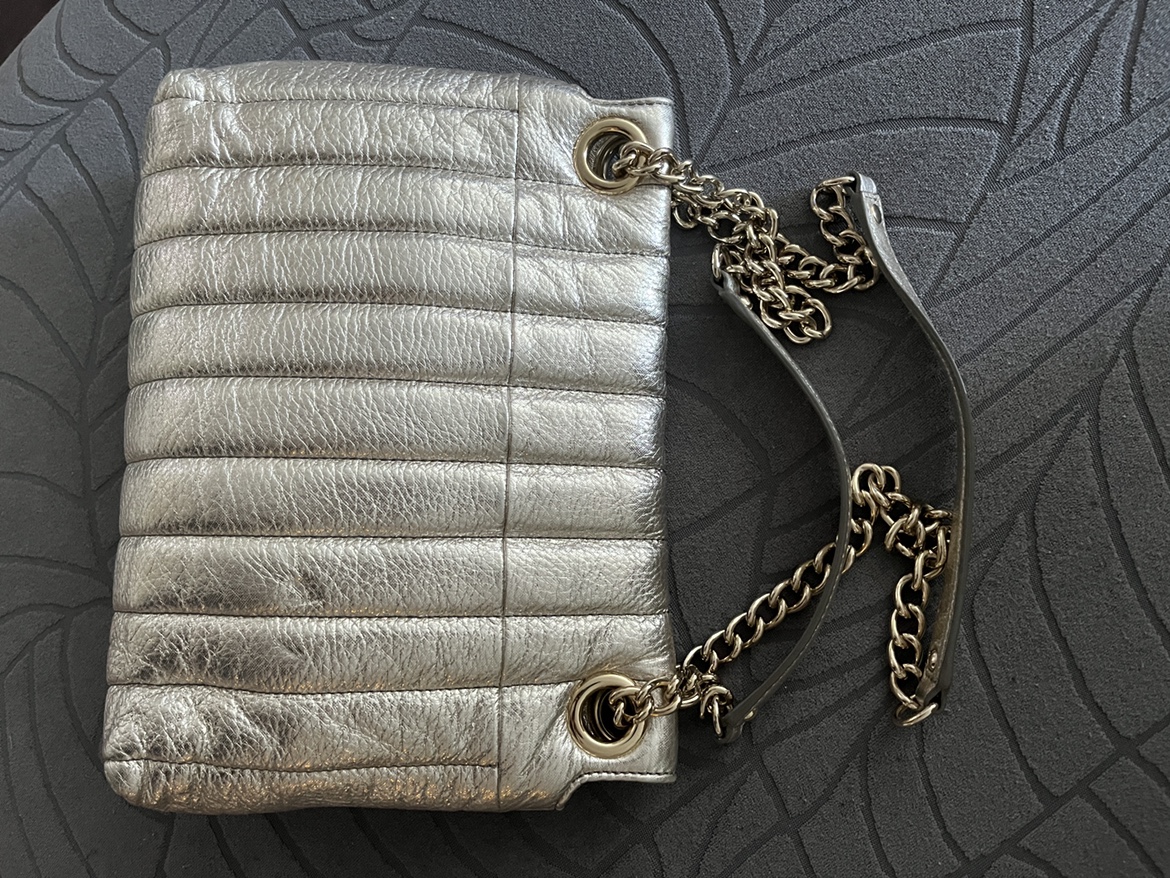 Kate Spade quilted gold clutch image indicator(5)