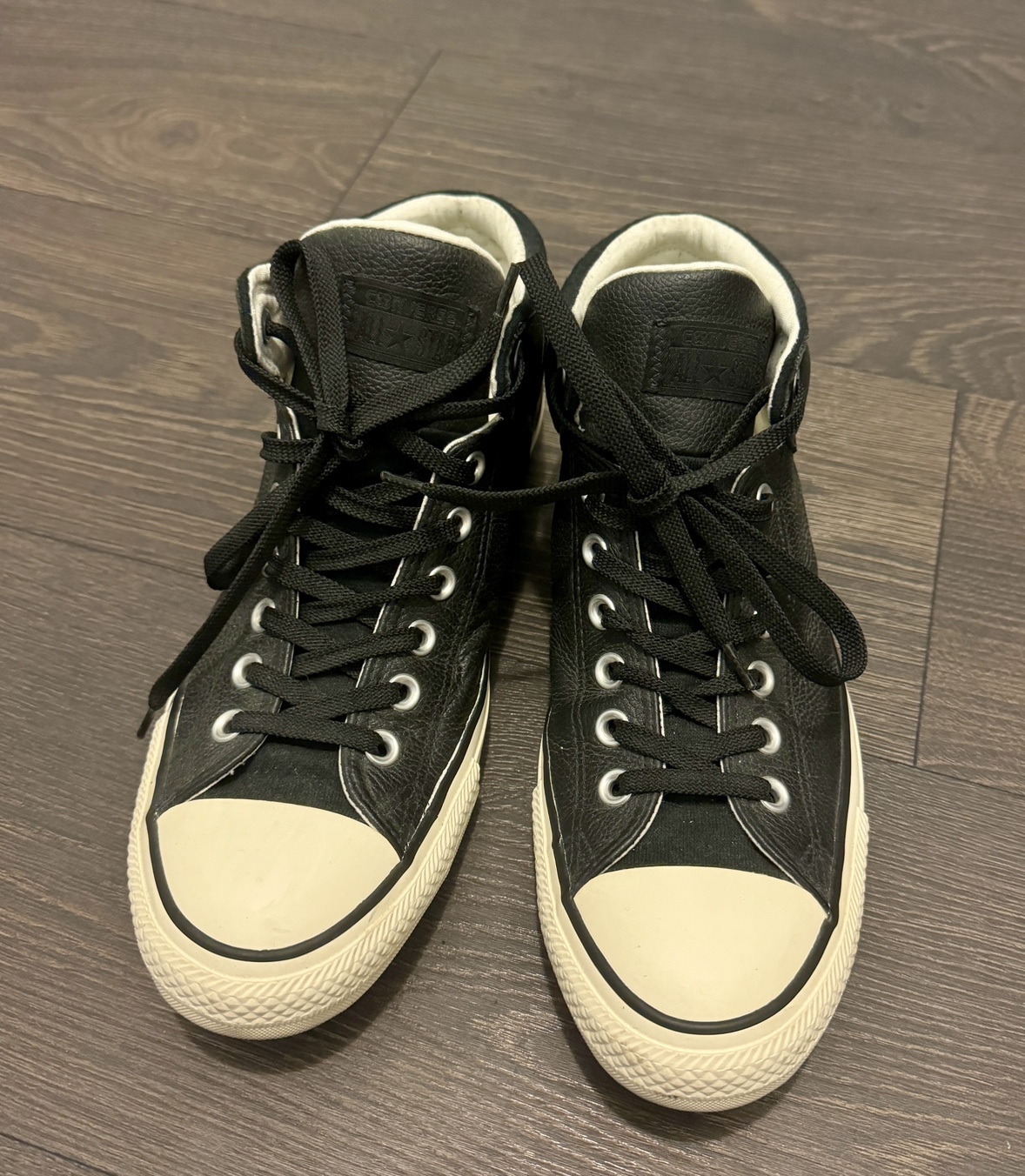 Converse leather shoes black