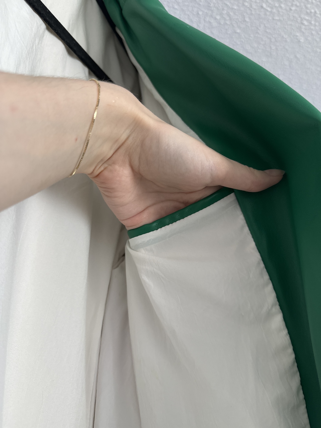 PU leather green blazer image indicator(2)