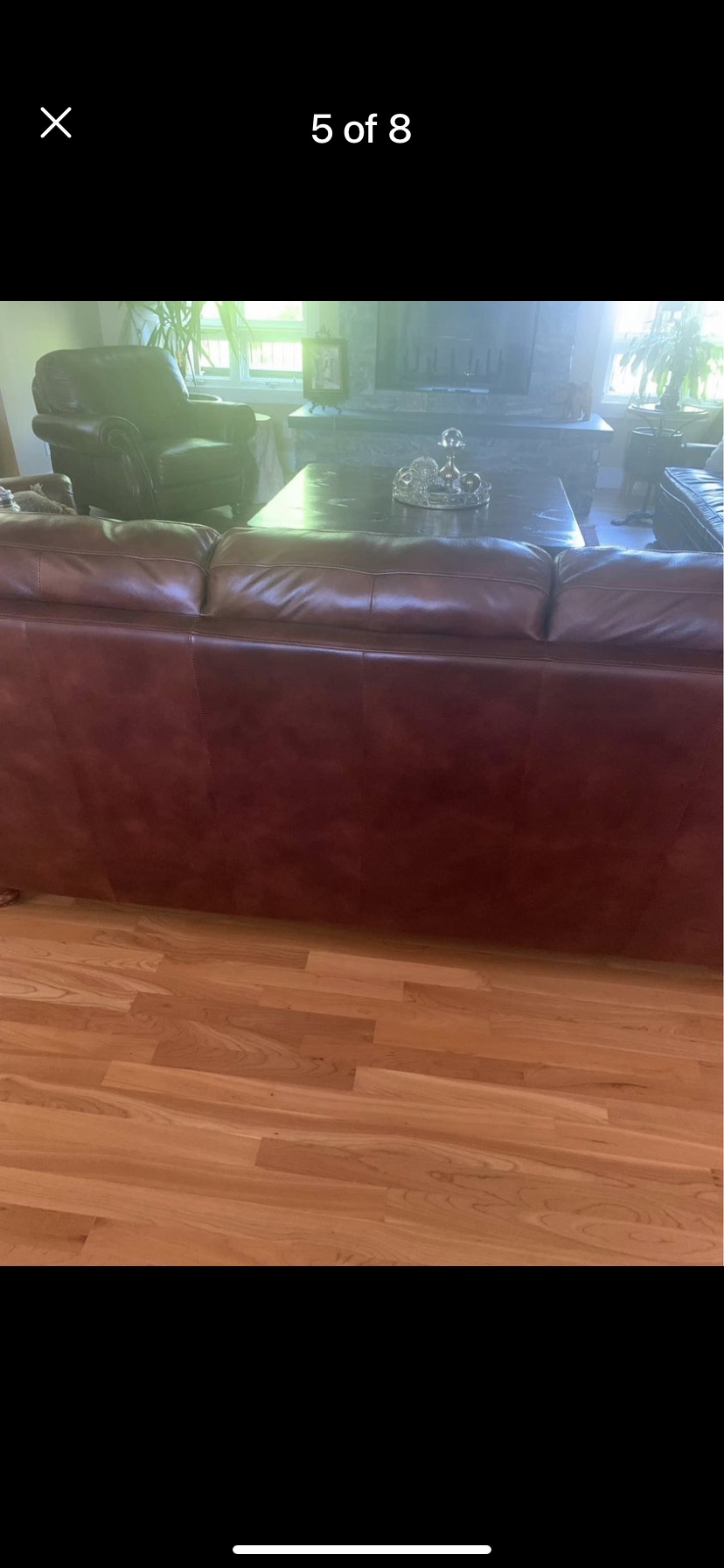 Natural leather sofa and chai