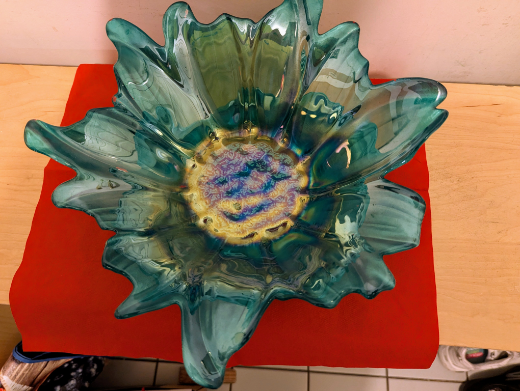 One of a kind Decorative Blue Glass Vase image indicator(3)