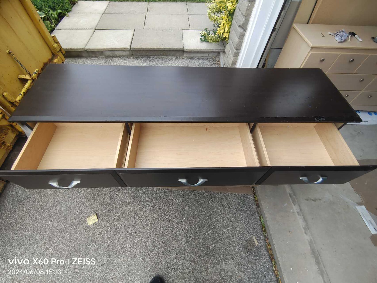 Solid brown wooden Dresser with Detachable Mirror - photo 4
