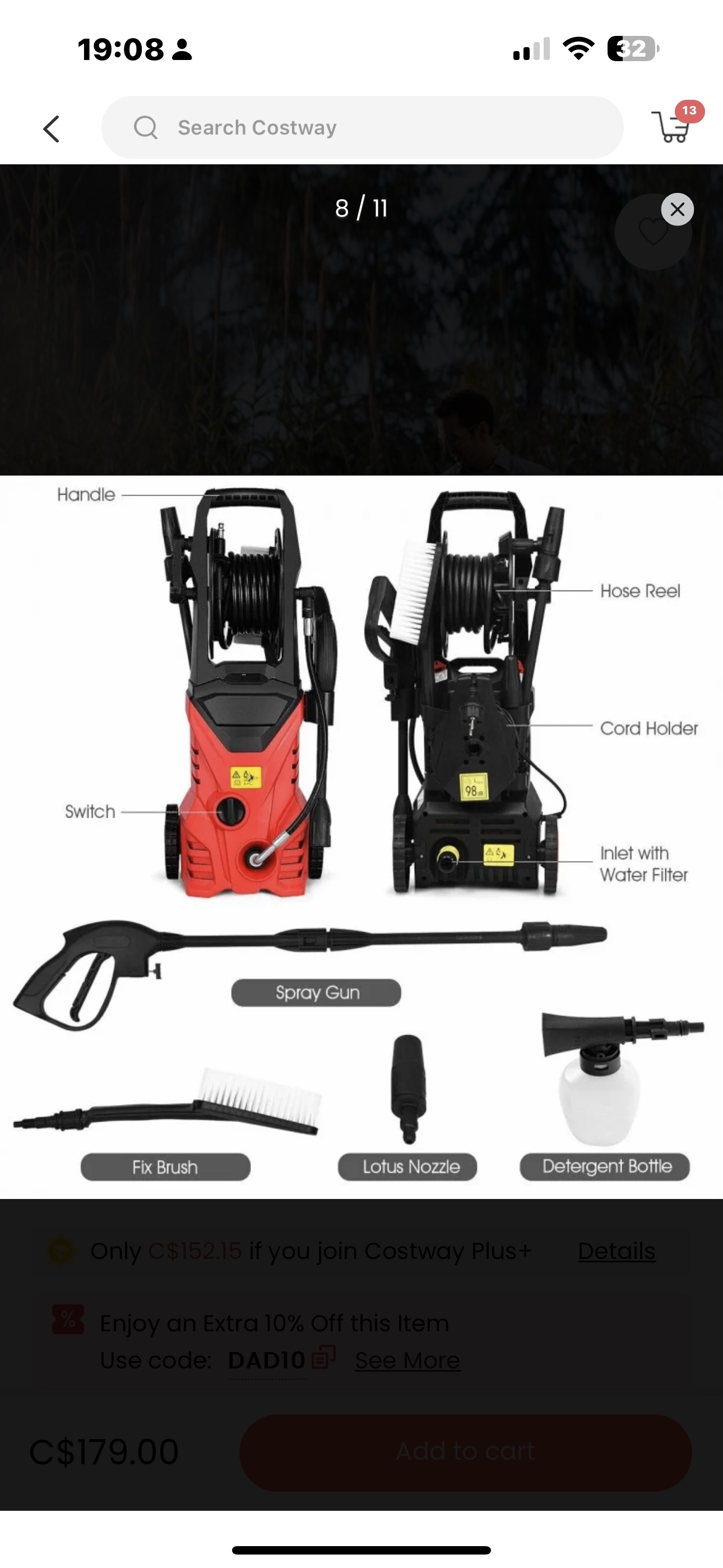 Costway 2030 PSI 1800W High Pressure Washer w/Hose Reel - photo 4