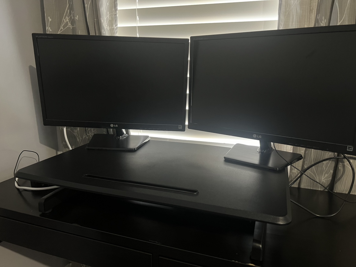 Sit to stand pneumatic desk riser/converter image indicator(6)