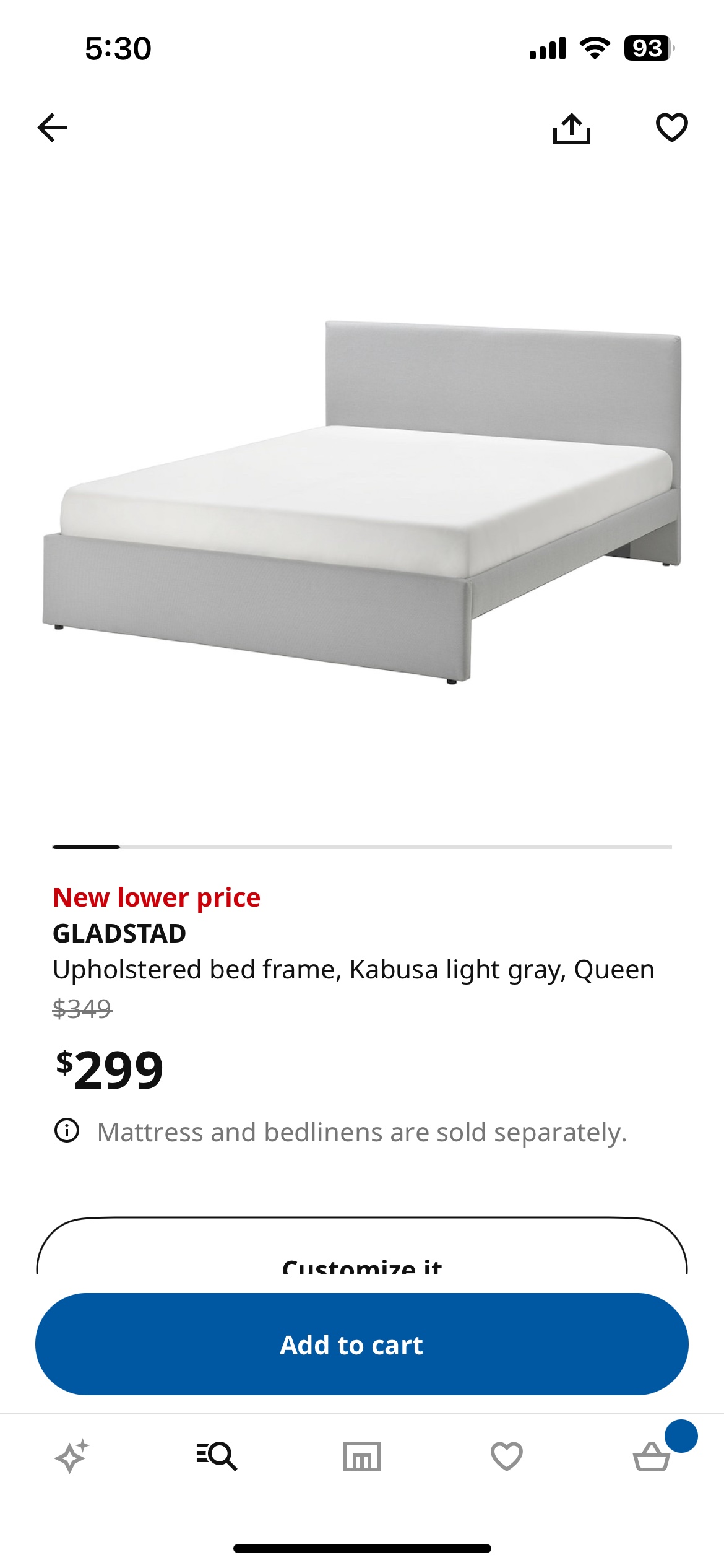 IKEA bed frame and mattress