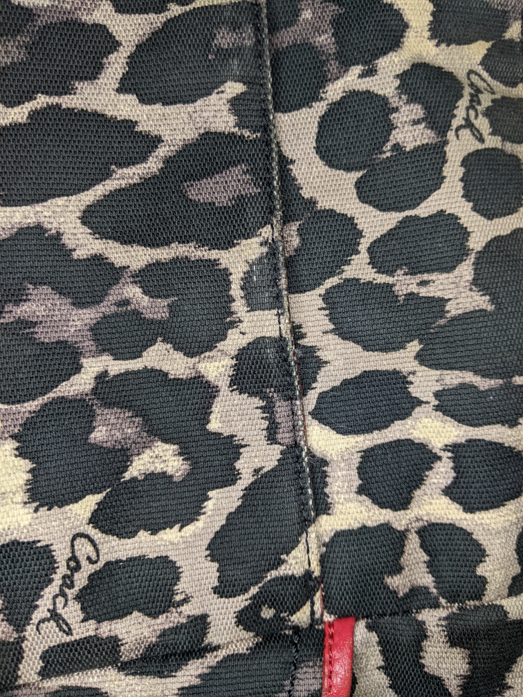 Coach Leopard Print Tote Shoulder Bag Purse Vintage Red Retro image indicator(6)