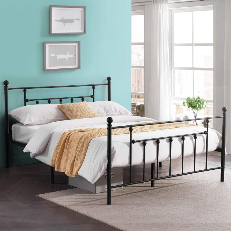 Vintage-Style Platform Bed Frame with Headboard and Footboard - photo 3