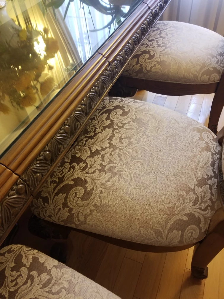 dining table, 8 chairs with top glass image indicator(3)