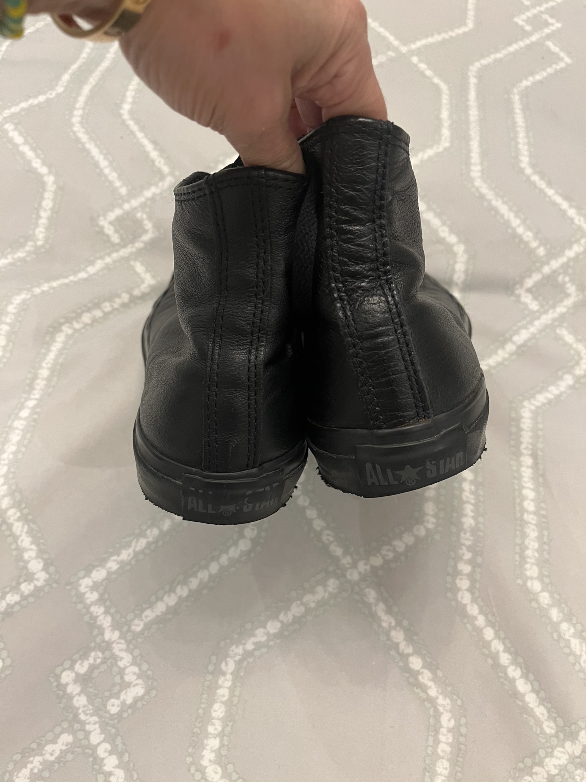 Converse black leather sneakers image indicator(2)