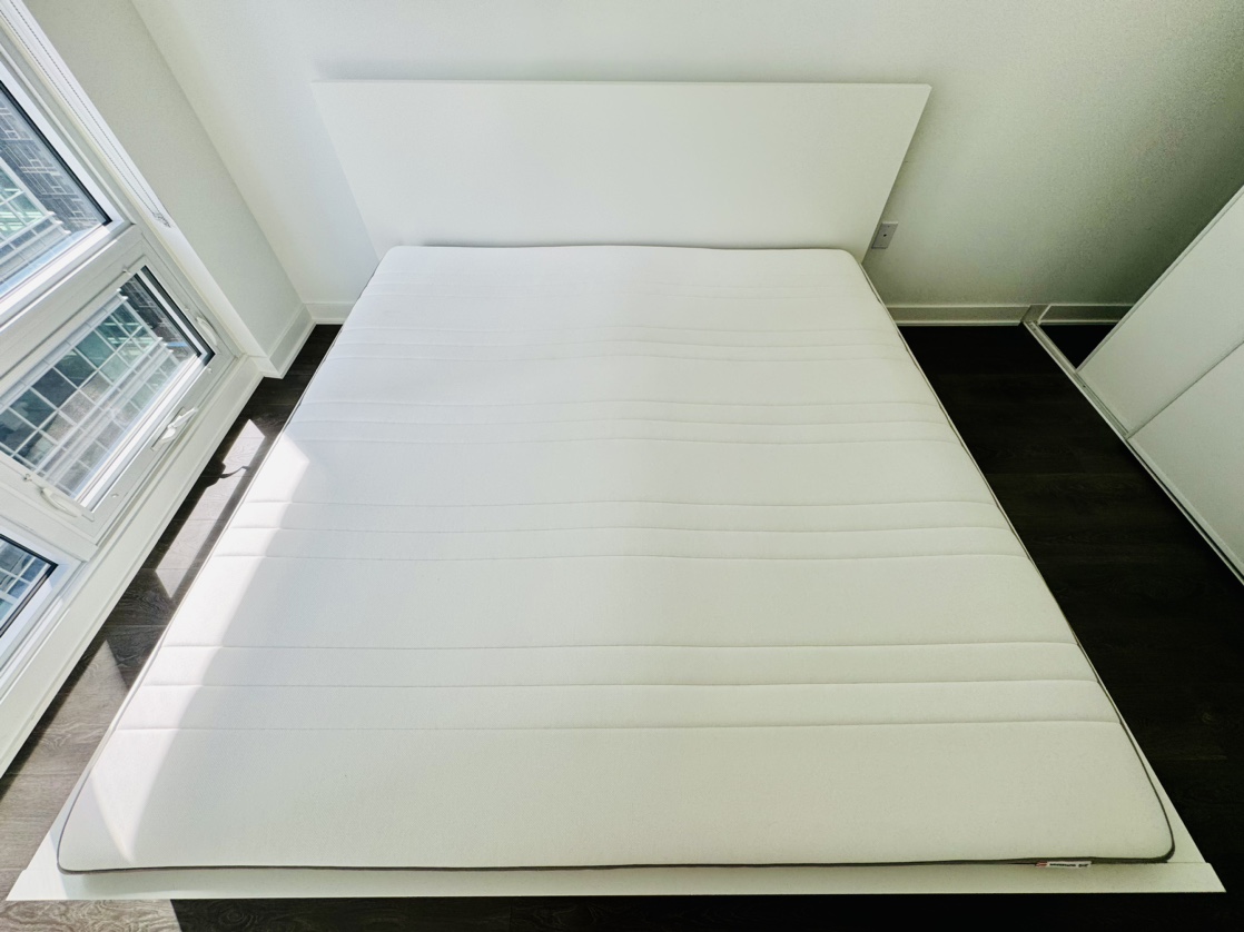 MALM King size high bed frame+4 storage boxes+mattress image indicator(3)