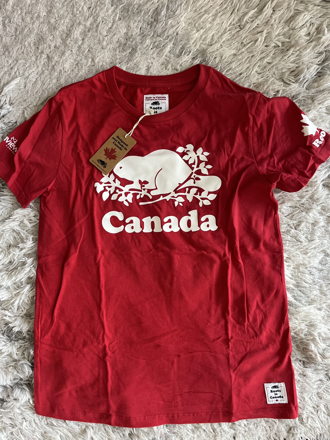 New With Tags - Roots Canada Red Tshirt - Medium thumbnail