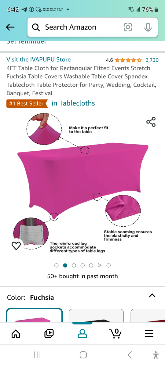 Brand new 4 ft table cloth for rectangular fitted events - photo 2