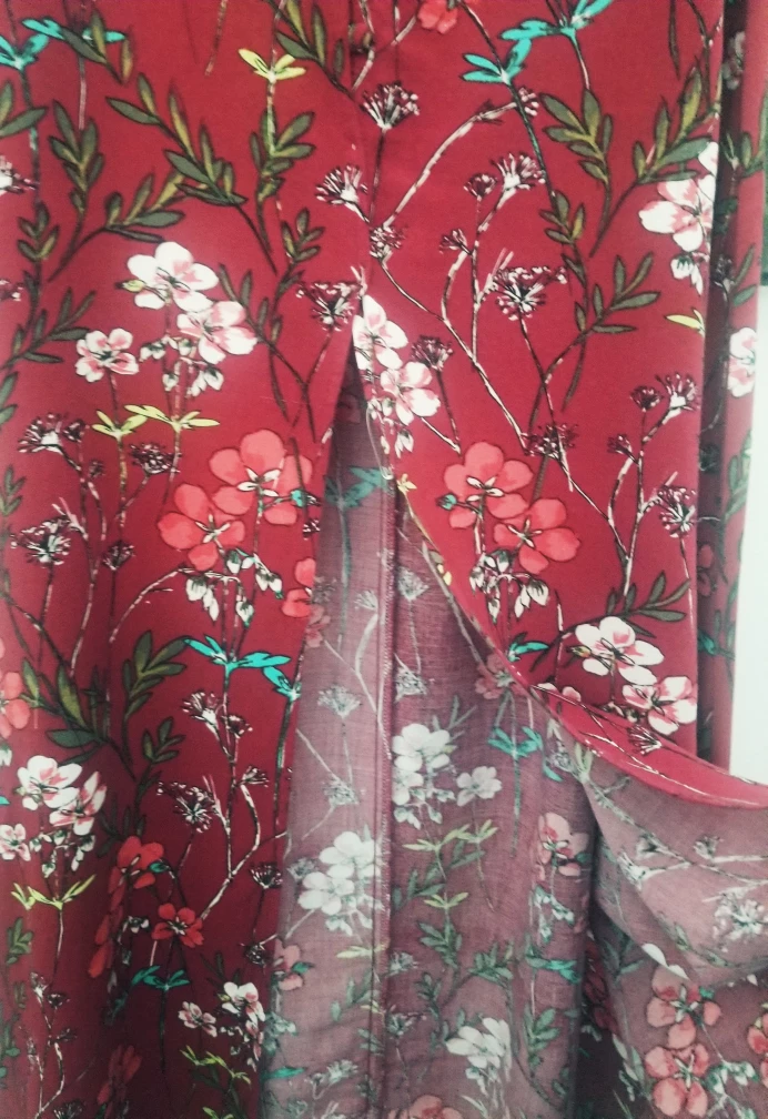 EXPRESS Button Front Floral Print Boho Maxi Skirt image indicator(8)